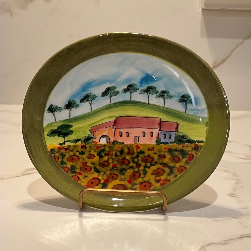 Vietri Vendemmia Sunflowers Plate